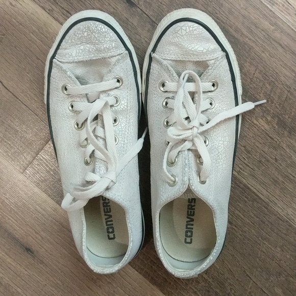 Converse All-star Metallic Crackle Shoes US W 8 - Picture 2 of 5